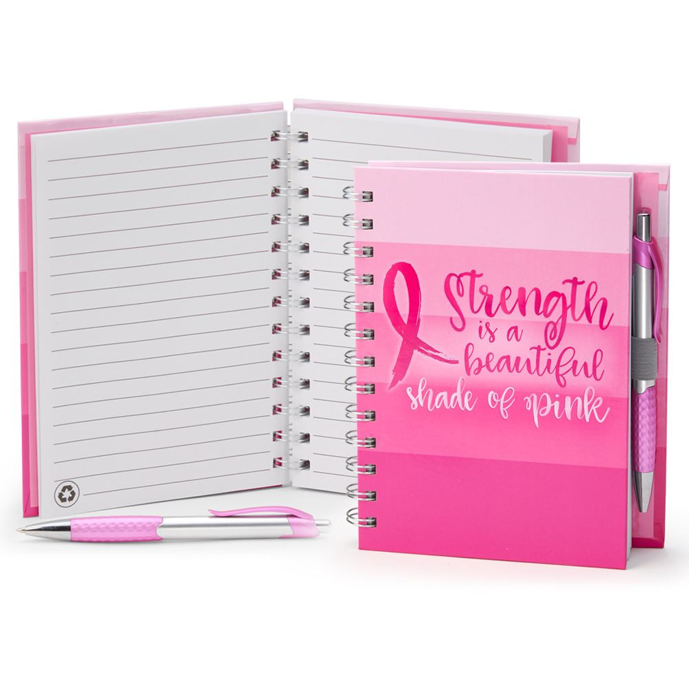 Strength Is A Beautiful Shade Of Pink Ribbon Notebook & Pen Set
