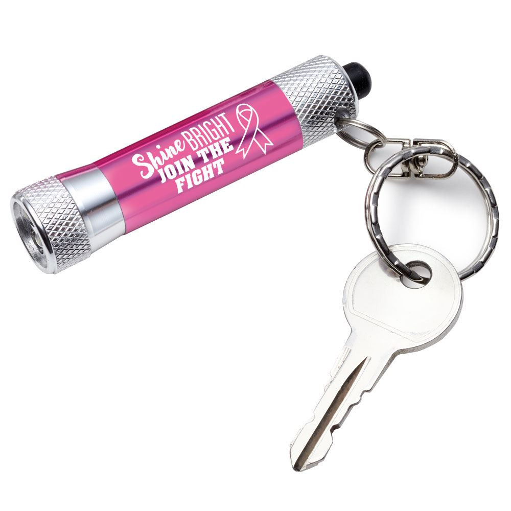 Shine Bright, Join The Fight LED Aluminum Flashlight Key Tag