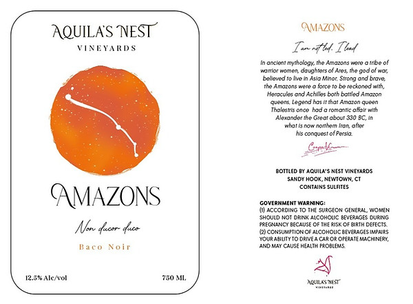 Amazons Baco Noir Wine Bottle Label