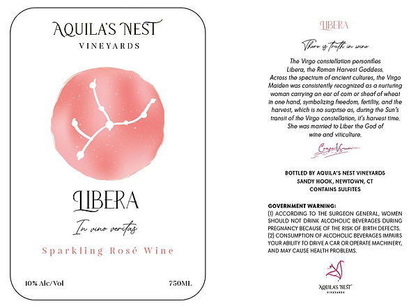 Libera Sparkling Semi Dry Rose Wine Bottle Label