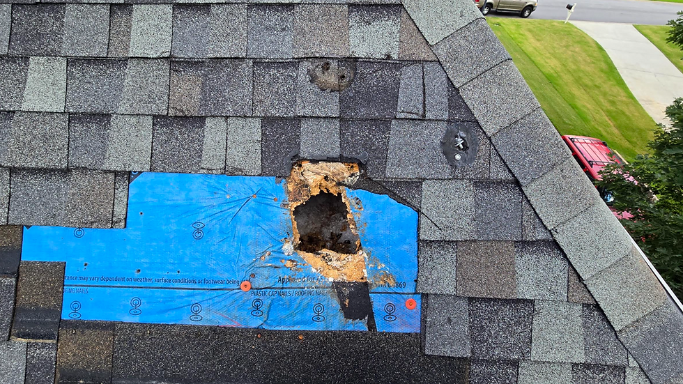 Damaged roof