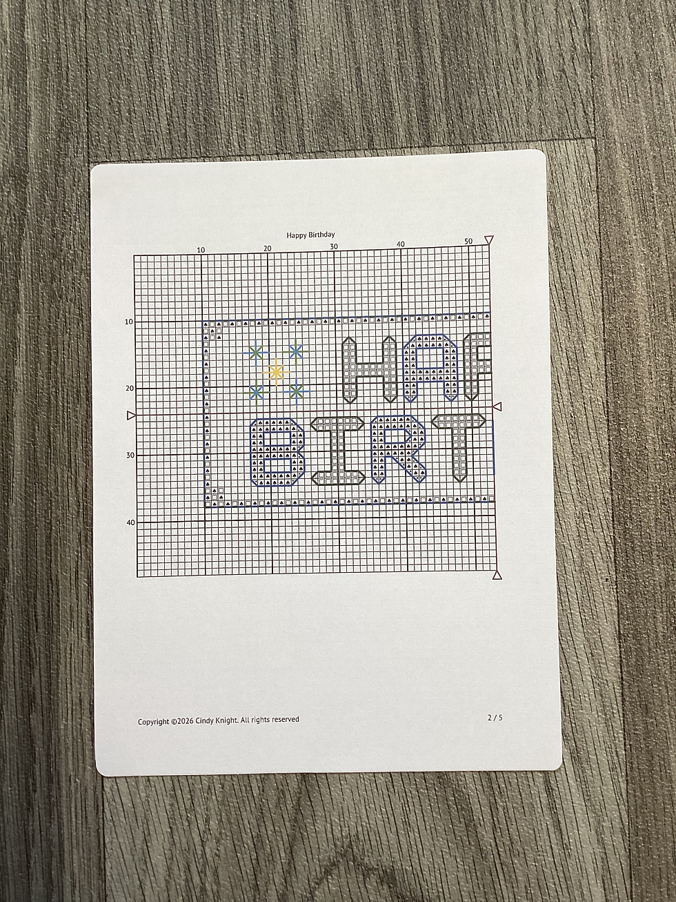 Thumbnail: Happy Birthday cross stitch pattern