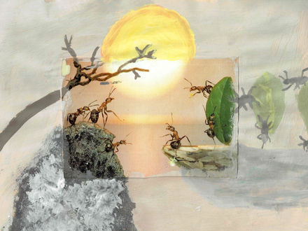 Von der Druckerei in die Schule – die ersten Kalender werden übergeben.