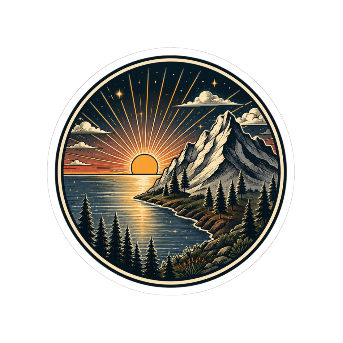 Mountain Sunset Sticker
