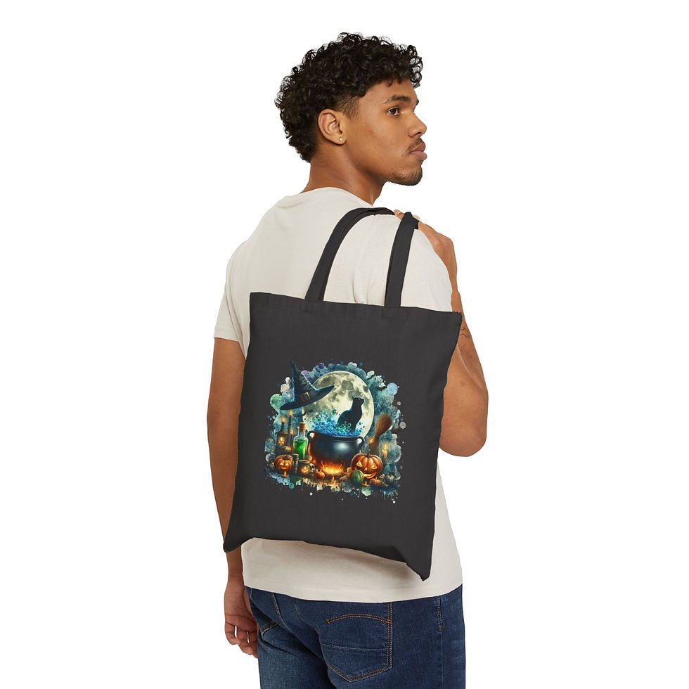 Thumbnail: Black cat Canvas Tote Bag 