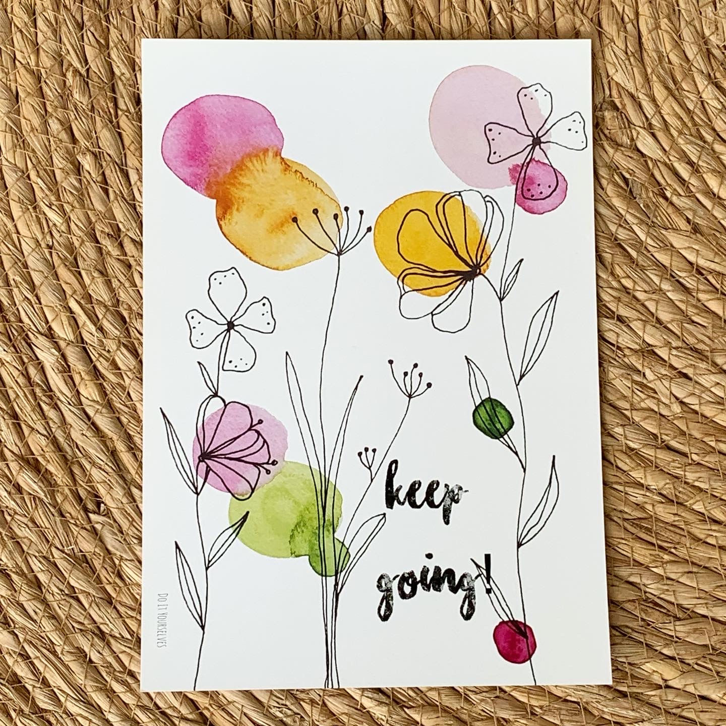 Ansichtkaart Keep going (A5)