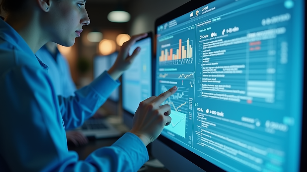 Close-up view of clinical trial data being analyzed on a computer screen