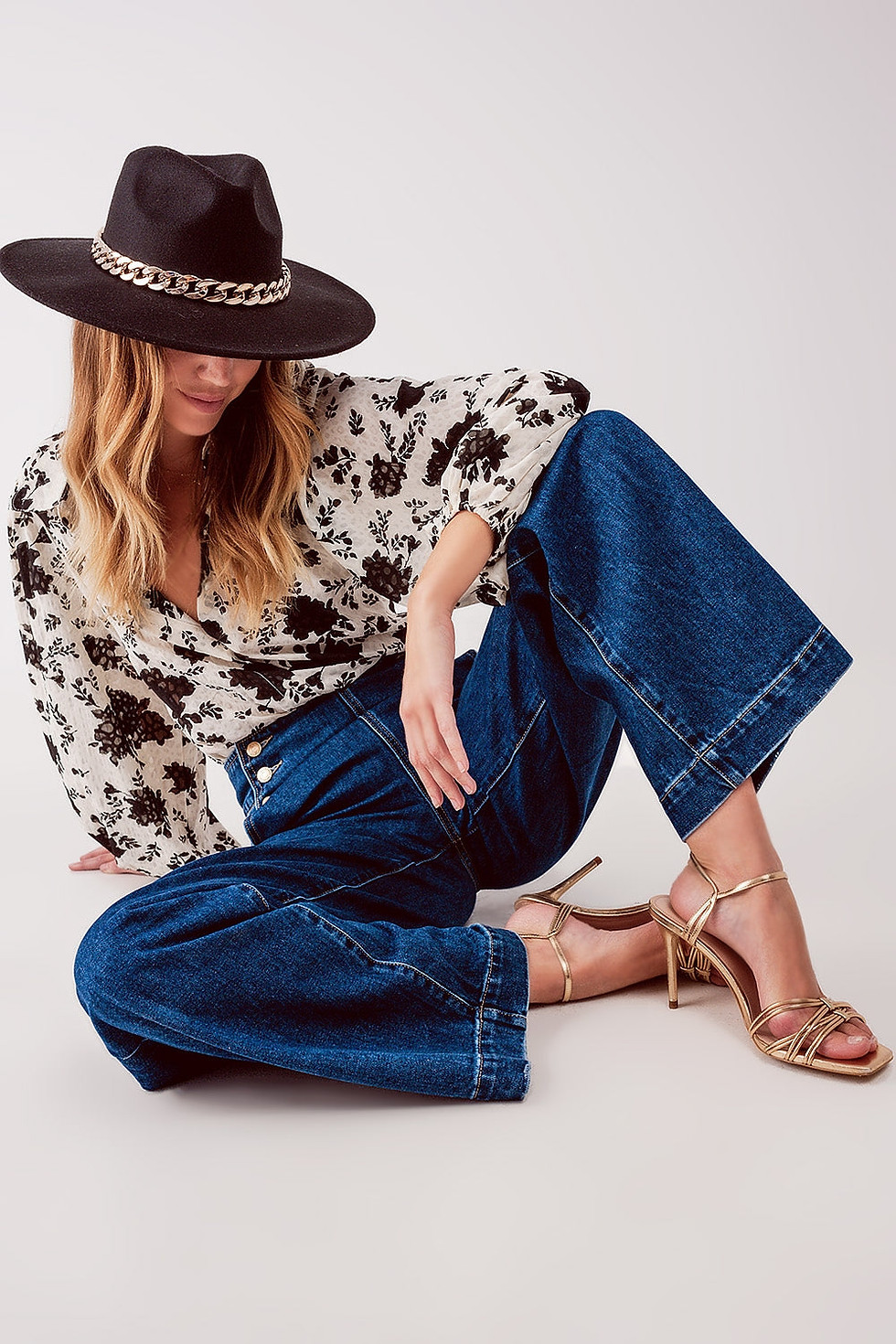Thumbnail: Button Front Jean in Mid Blue