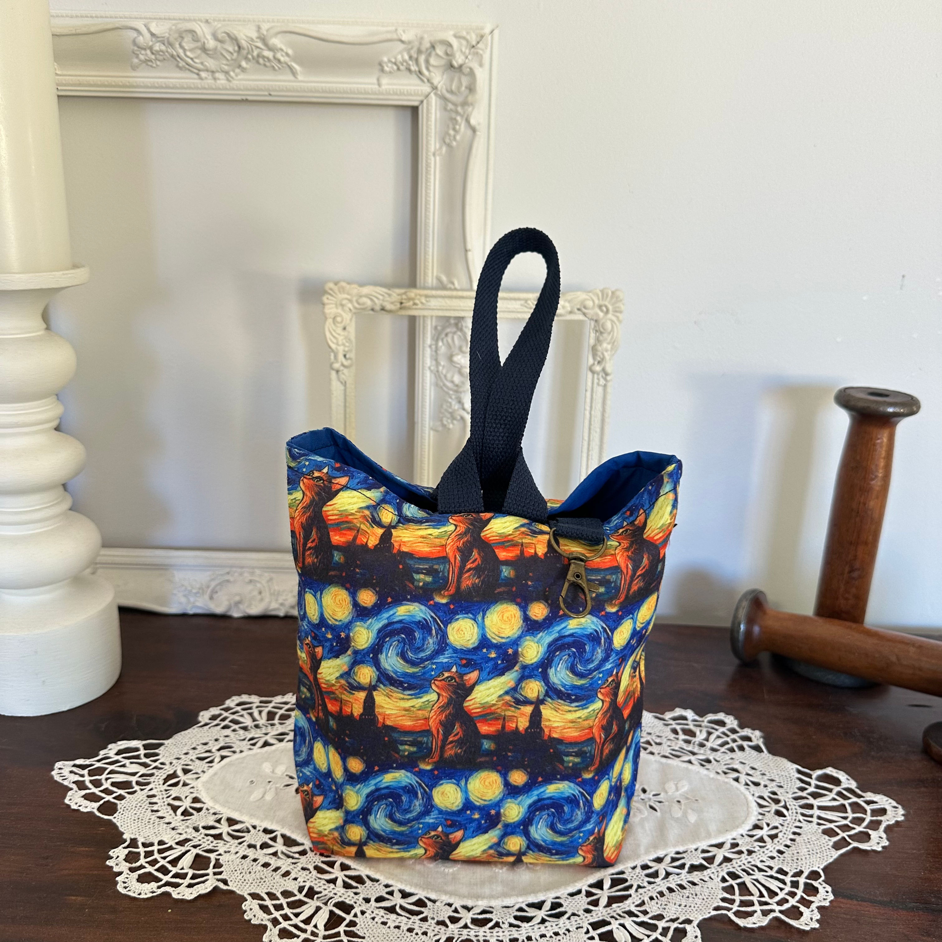 Starry Night Cat - Small Ball Bag