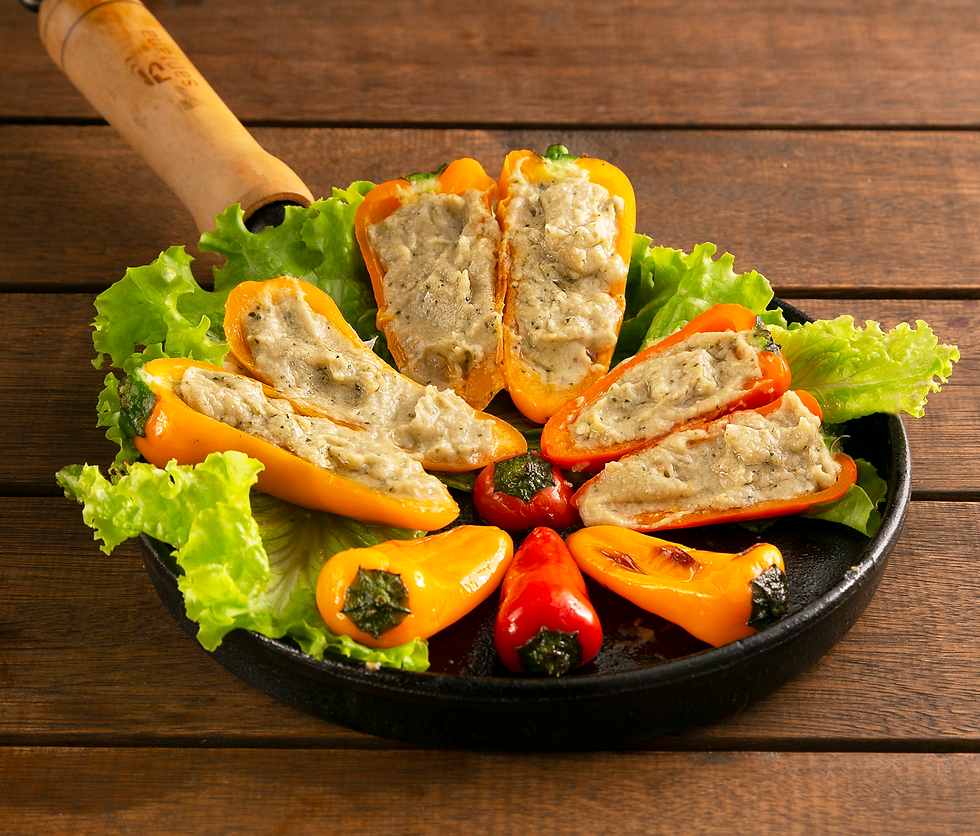 Minipimentões Recheados com Pasta de Berinjela