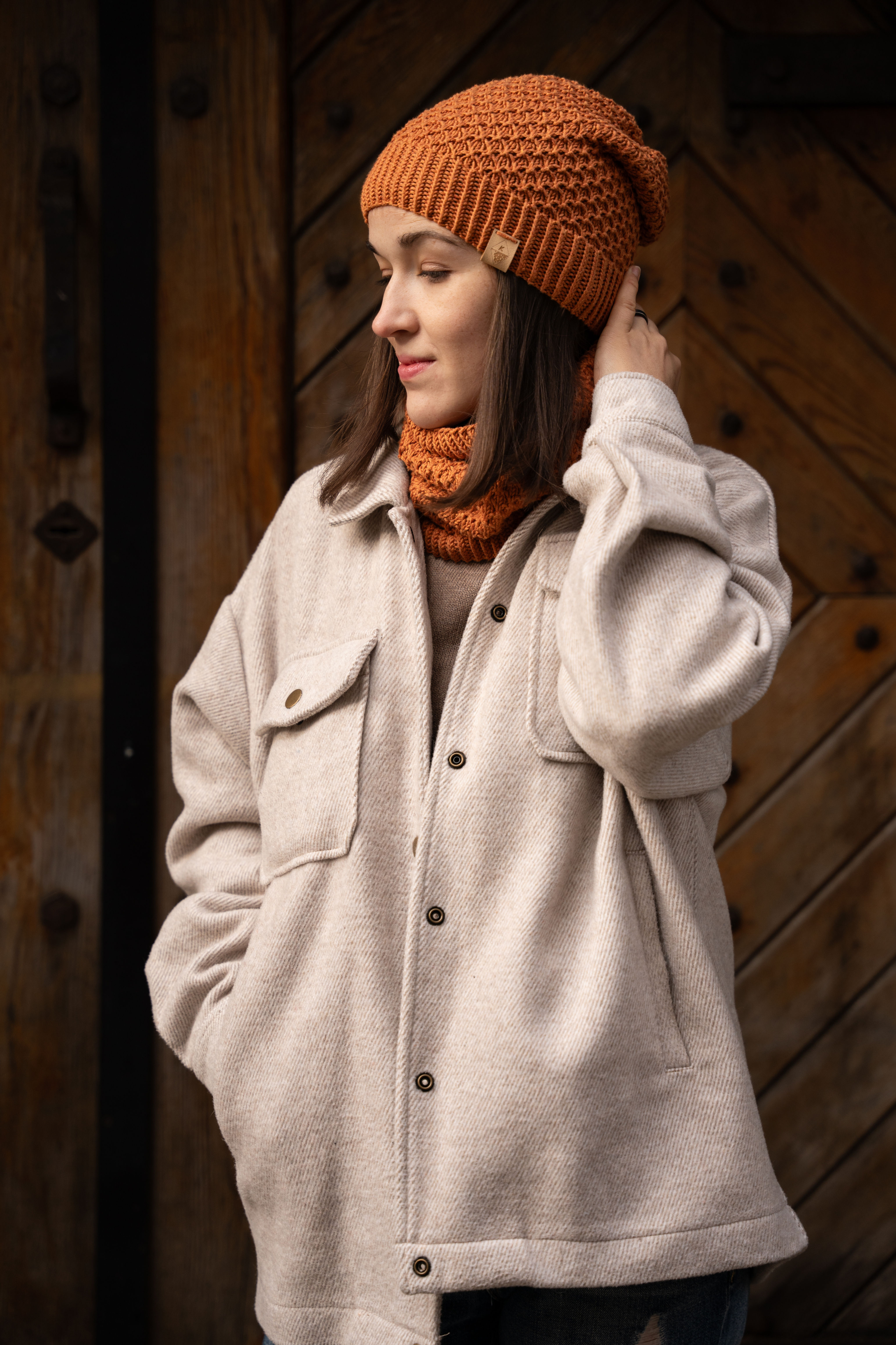 Classic Set - Slouchy Hat & Snood - Copper