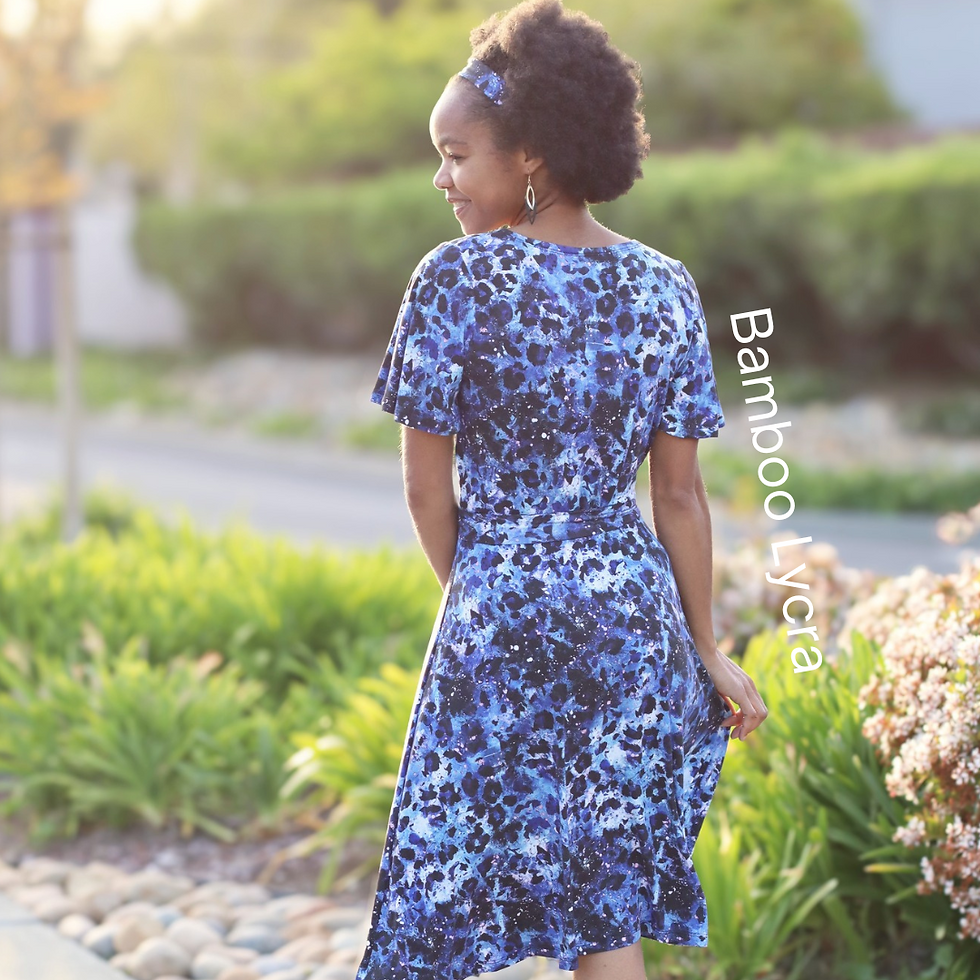 Thumbnail: REMNANT: 42IN BAMBOO LYCRA - BLUE LEOPARD