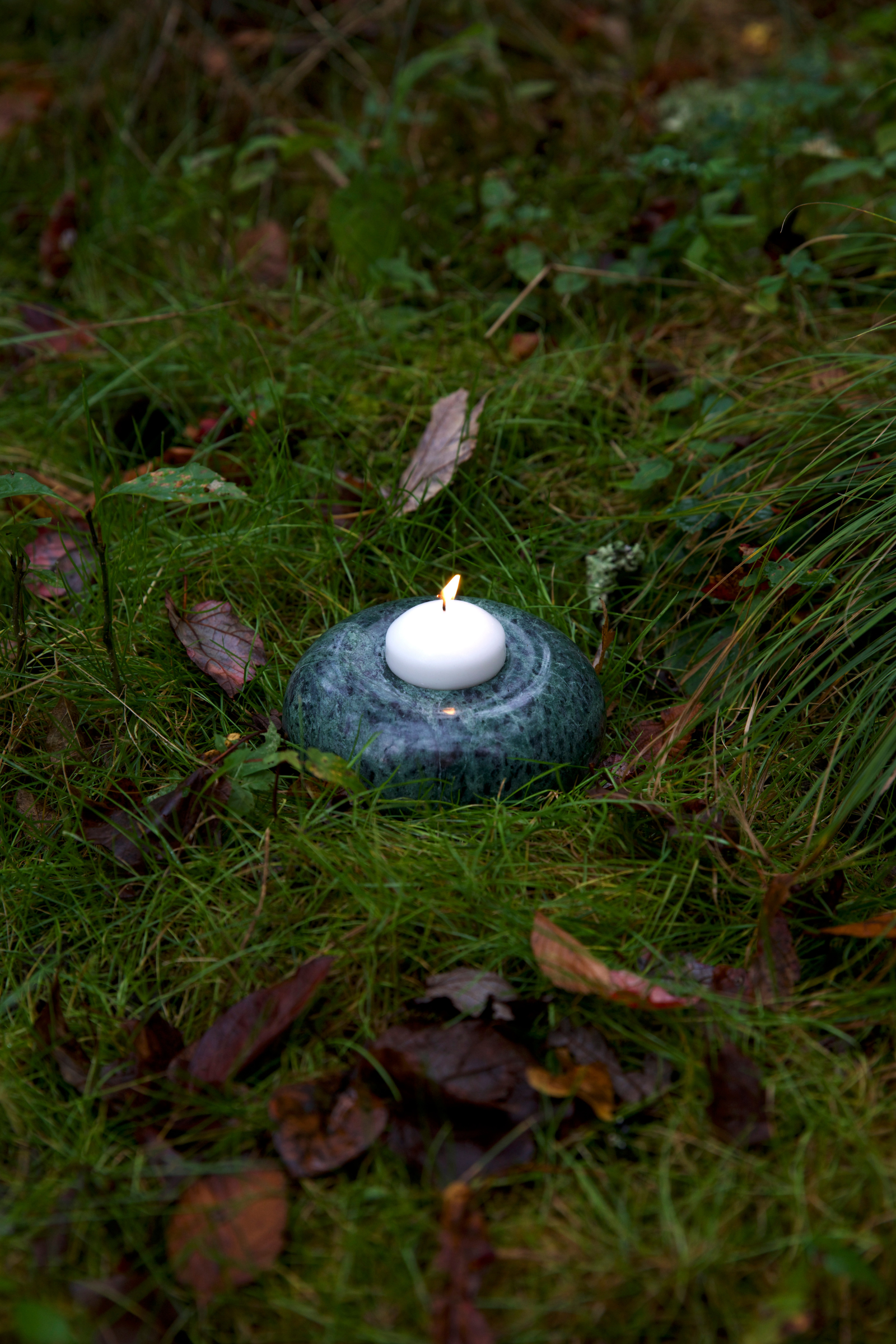 GREEN MARBLE VOTIVE HOLDER