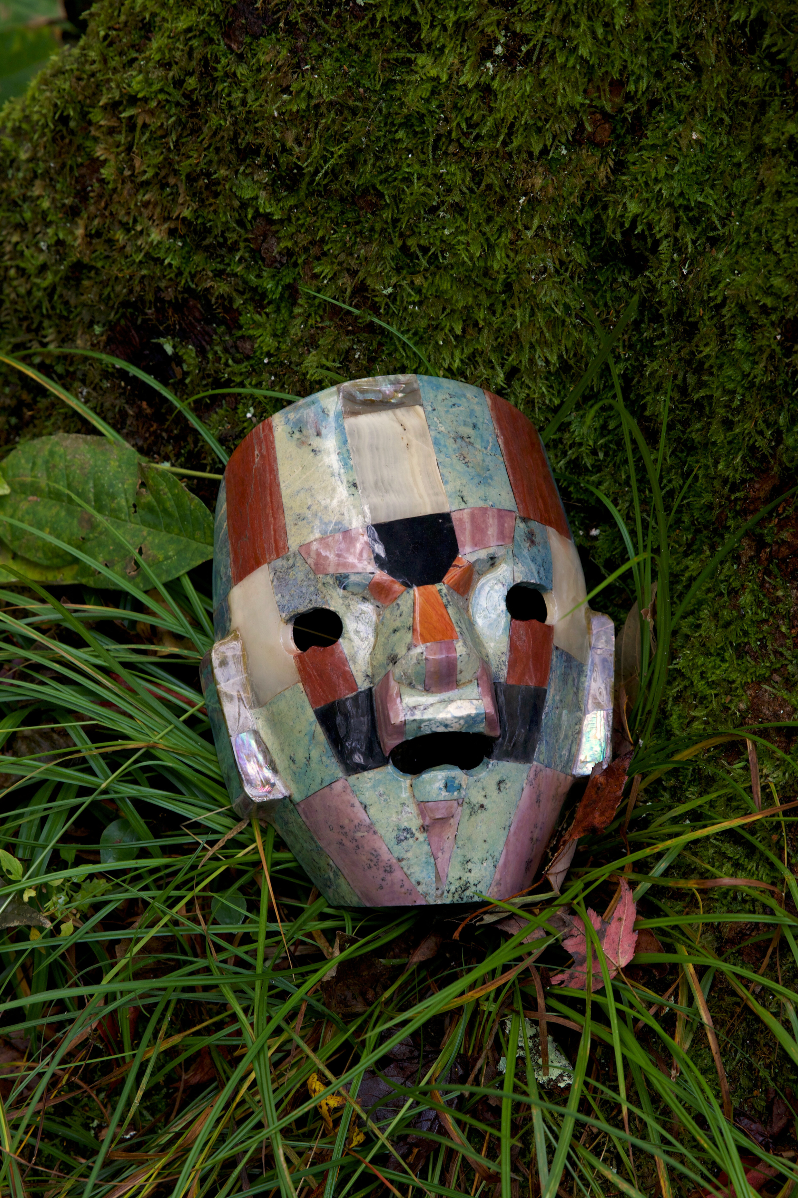 STONE + ABALONE SHELL MOSAIC MASK