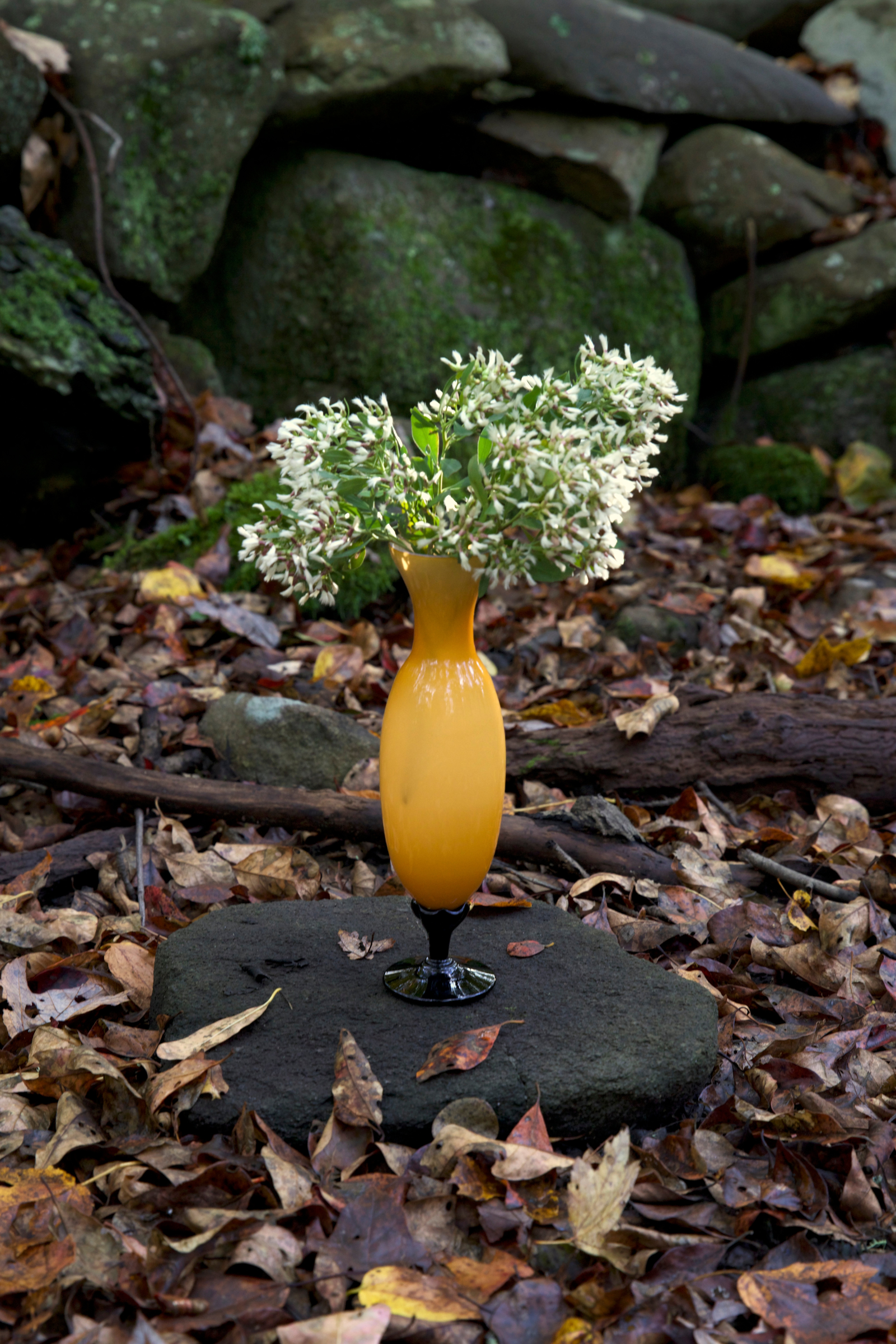 OCHRE PEDESTAL VASE
