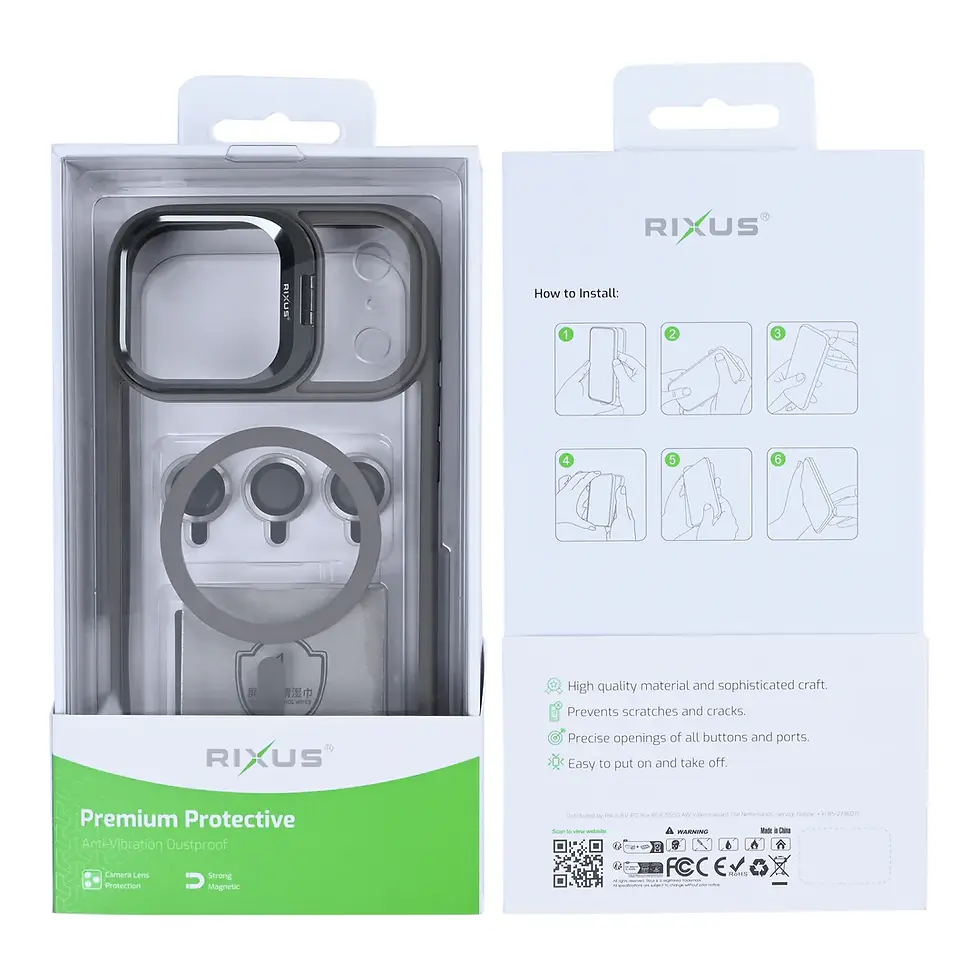 Miniature : Coque Rixus Classic 03 avec MagSafe pour iPhone 17 Pro Max Gris titane