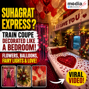 ‘Suhagrat Express’ Goes Viral: First AC Train Coupe Decorated With Flowers, Balloons and Fairy Lights
