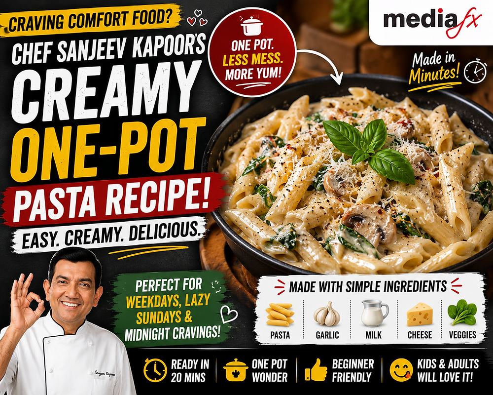 Chef Sanjeev Kapoor Shares Easy One-Pot Creamy Pasta Recipe For Comfort Food Lovers
