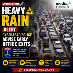 Heavy Rain Alert In Hyderabad: Cyberabad Police Advise Early Office Exit Amid Weather Warning
