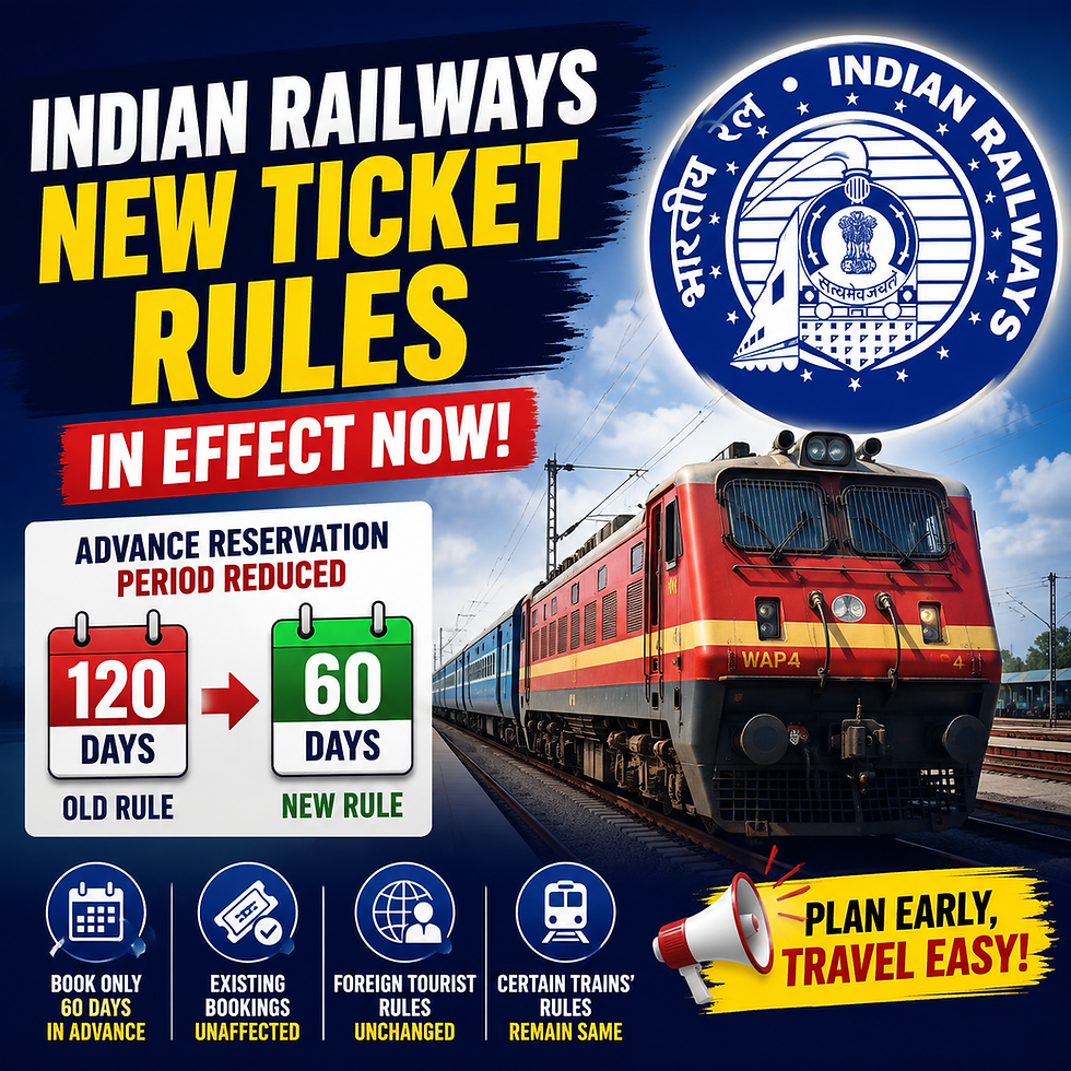 Train Ticket Rules Changed! Know the New 60-Day Booking Rule 🚆