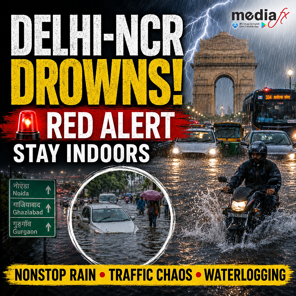 Delhi-NCR on High Alert: Nonstop Rain Triggers Severe Waterlogging and Traffic Chaos