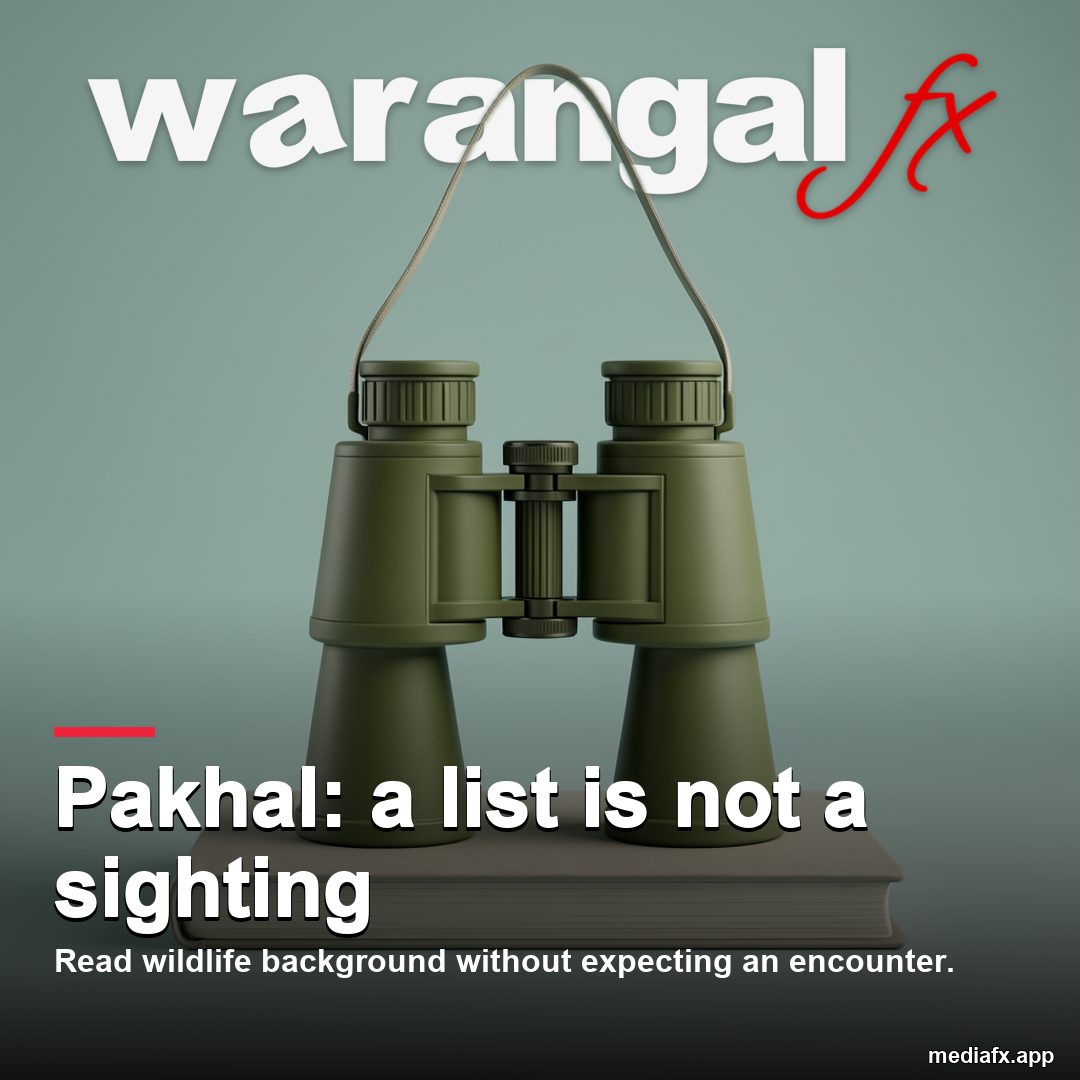 Pakhal: a list is not a sighting — representative AI-generated editorial visual, not an actual location photograph.