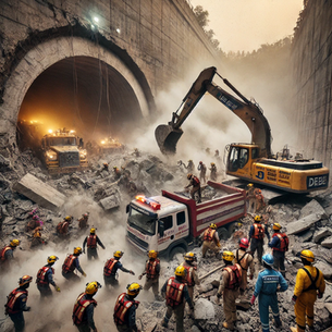 🚨 తెలంగాణలో విషాదం: SLBC సొరంగం కూలి 8 మంది చిక్కుకున్నారు! 🚧