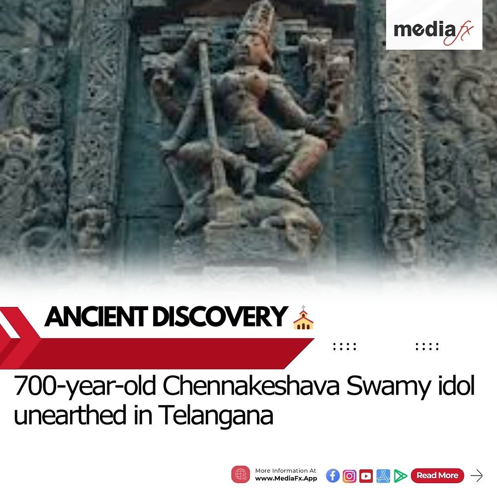 700-year-old Chennakeshava Swamy idol discovered in Telangana’s Jayashankar Bhupalpally district