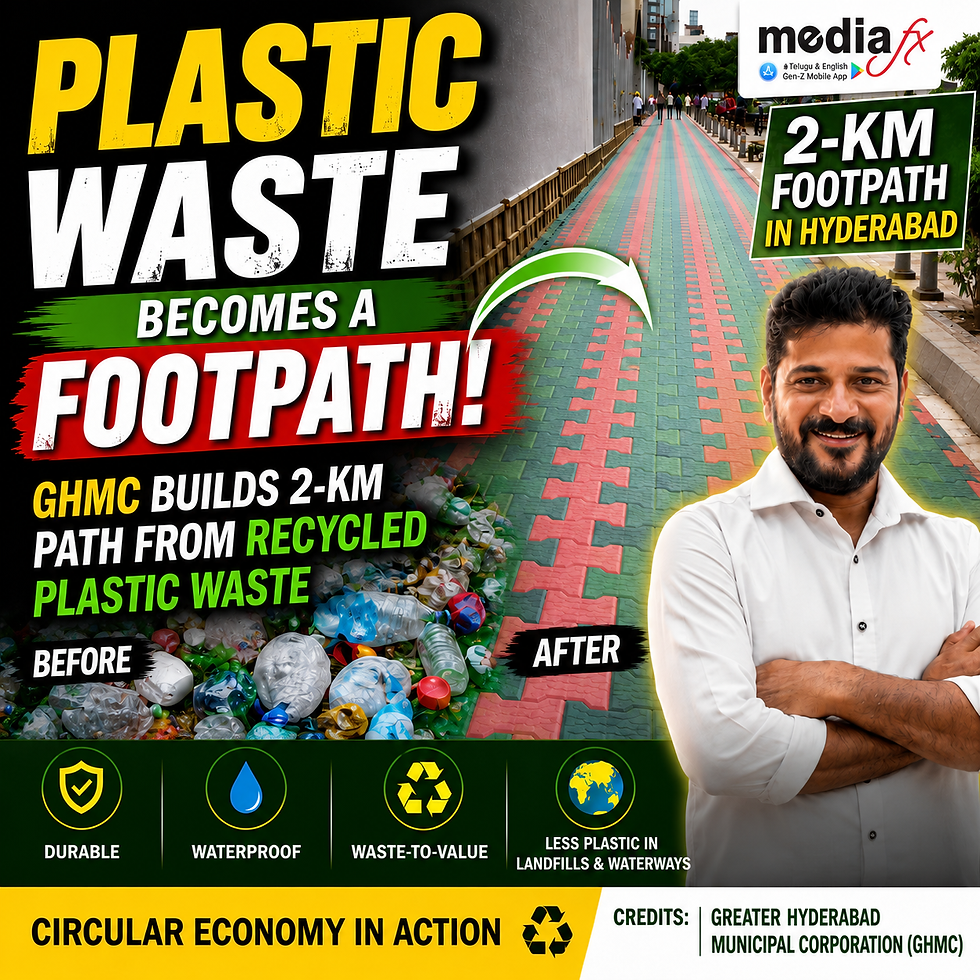 Yesterday’s Plastic Waste Is Now Hyderabad’s Footpath