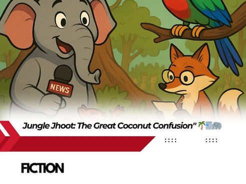 "అడవి అబద్ధం: కొబ్బరికాయ కలకలం!" 🌴📰🐘