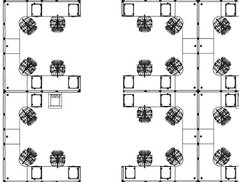 Plano de muebles de oficina