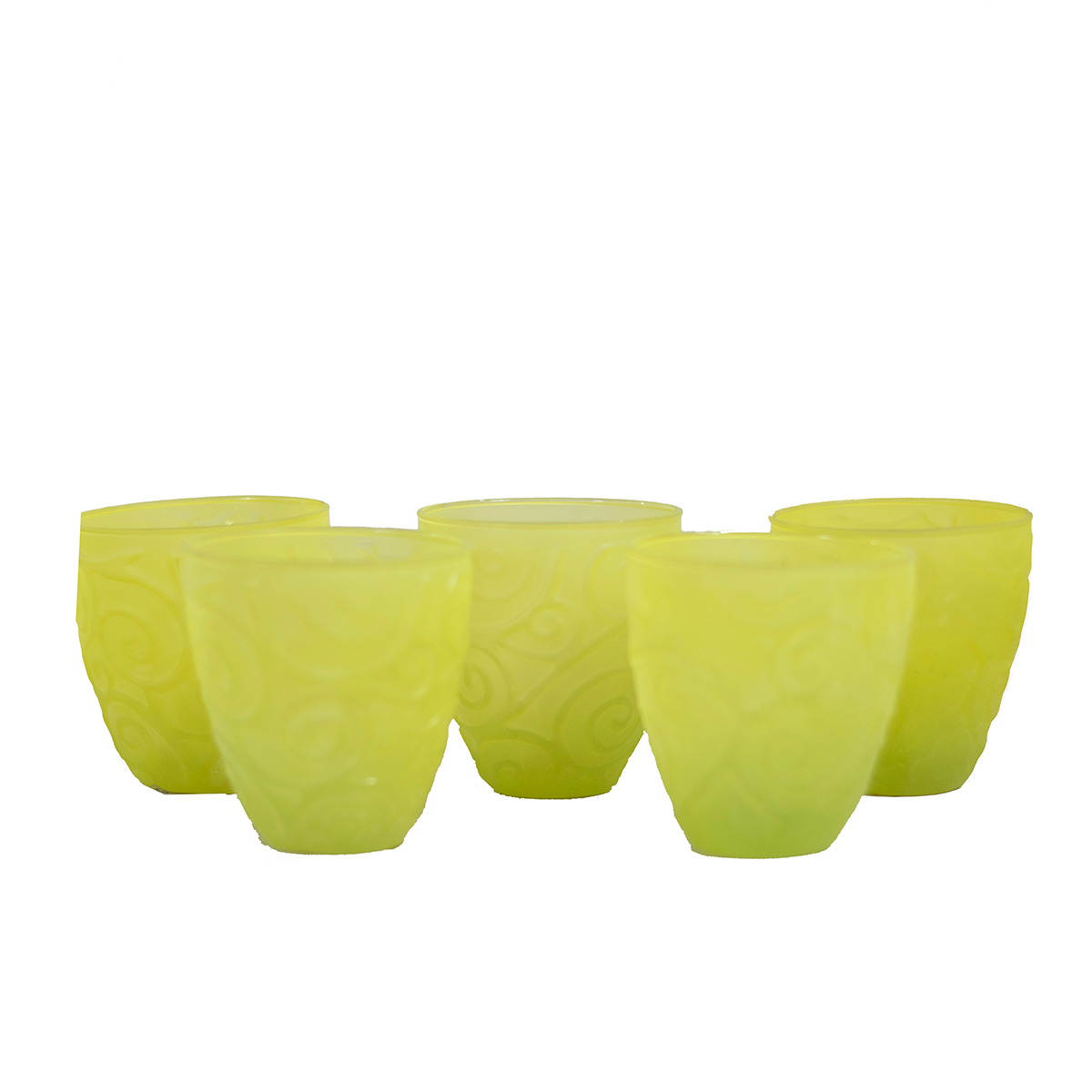 VASOS JUEGO DE 5 COLOR AMARILLO