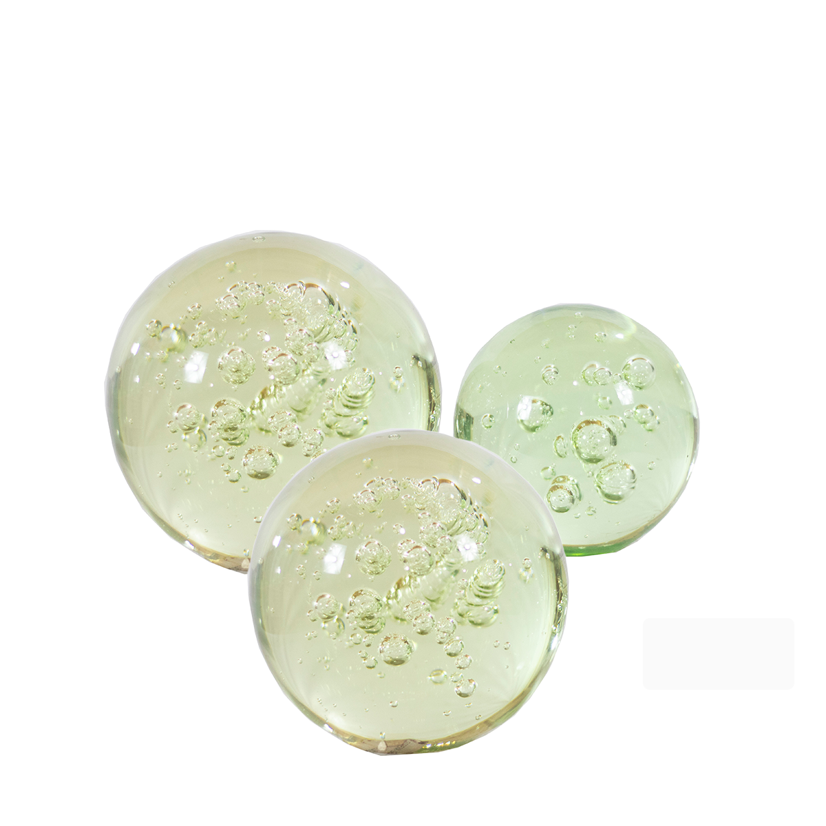 3 ESFERAS DE VIDRIO AMARILLAS