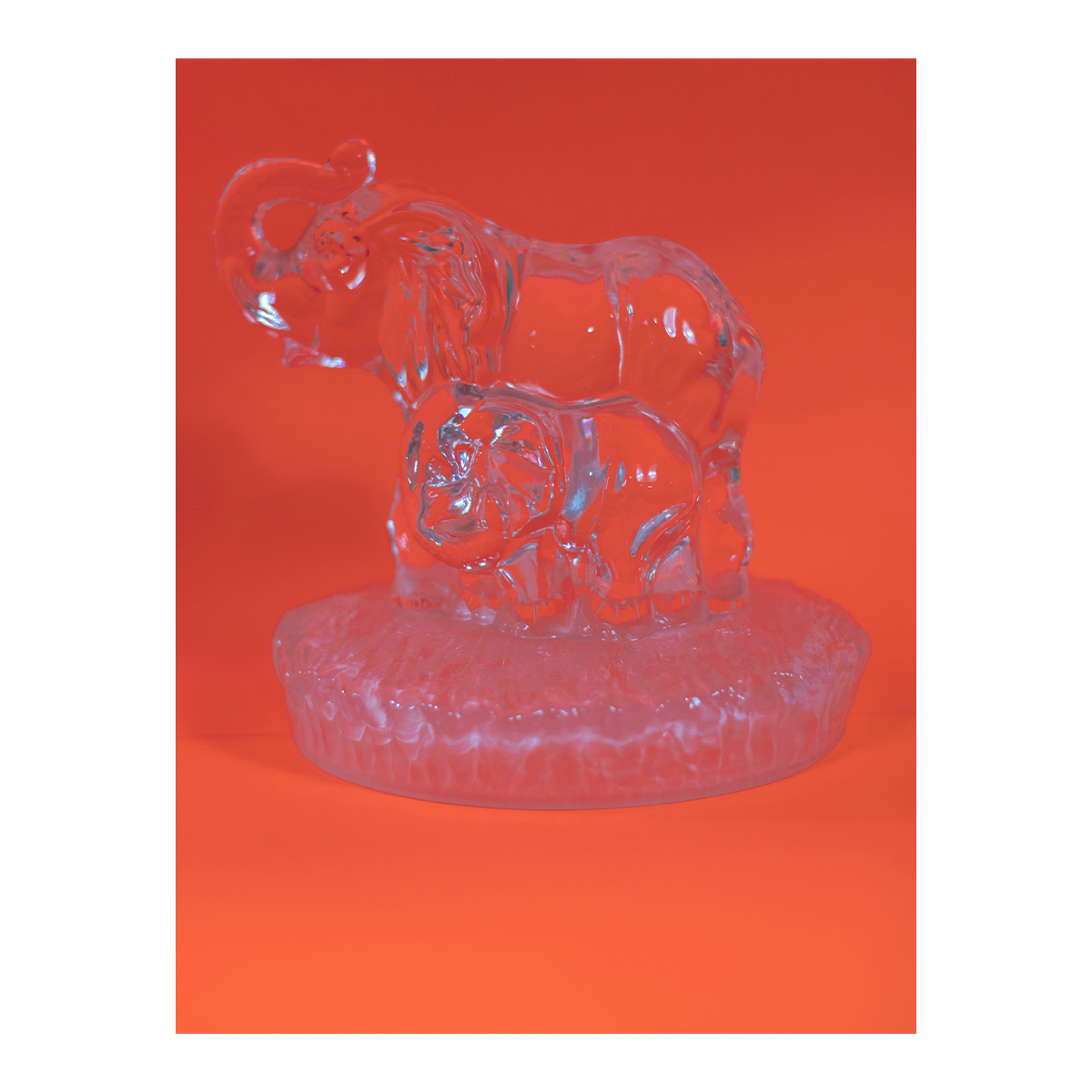 ELEFANTE CON CRIA 13CM CRISTAL