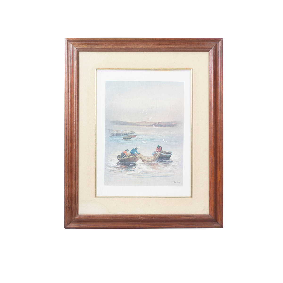 CUADRO DE PESCADORES MARCO CAFÉ 58X48
