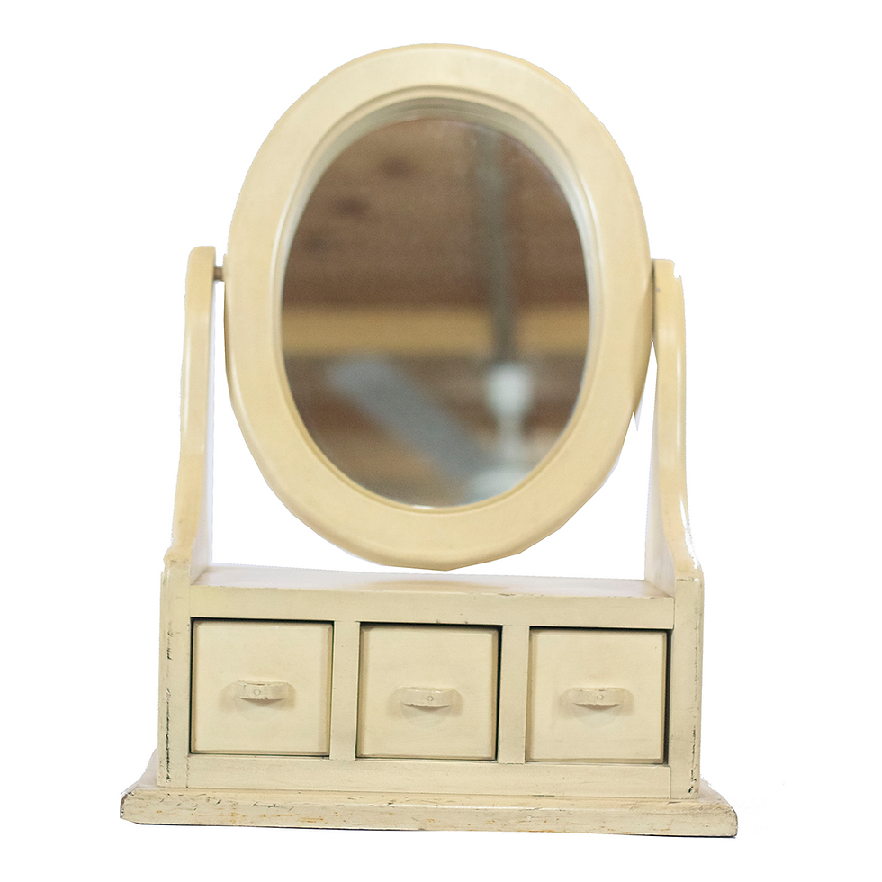 ALAJERO DE ESPEJO COLOR CREMA DE MADERA
