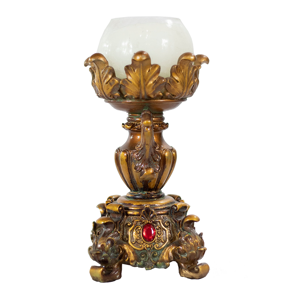 Miniatura: CANDELABRO DORADO CON PIEDRA