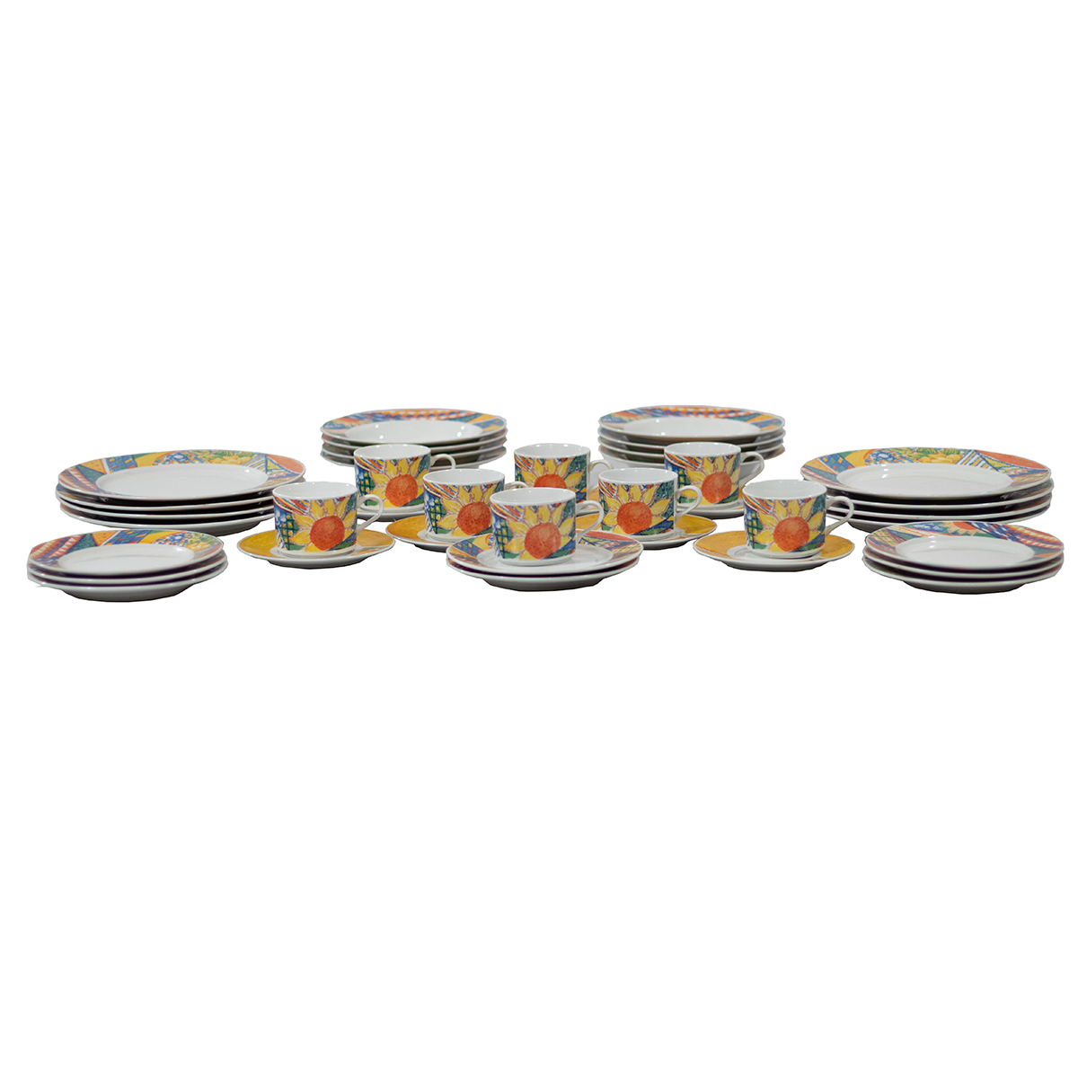 VAJILLA AZUL /AMARILLO P/8