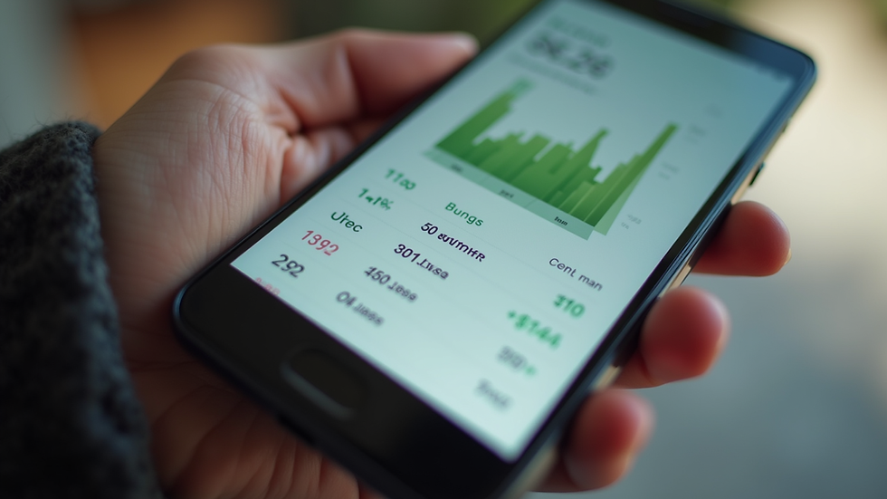 Close-up view of a smartphone displaying a budgeting app