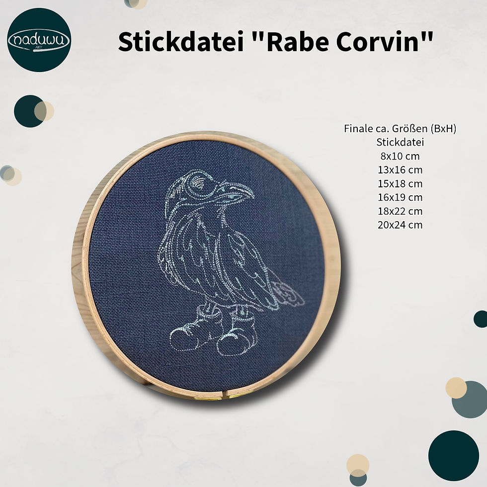 Miniaturbild: Stickdatei Steampunk Rabe Corvin in 6 Größen