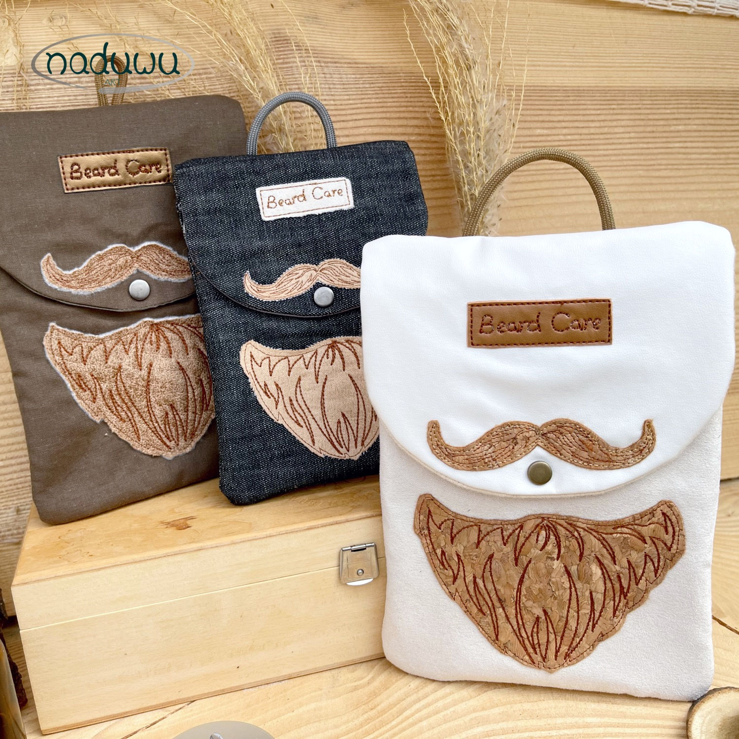ITH Stickdatei Beard Care Bag Set mit 3 Größen ab 13x18
