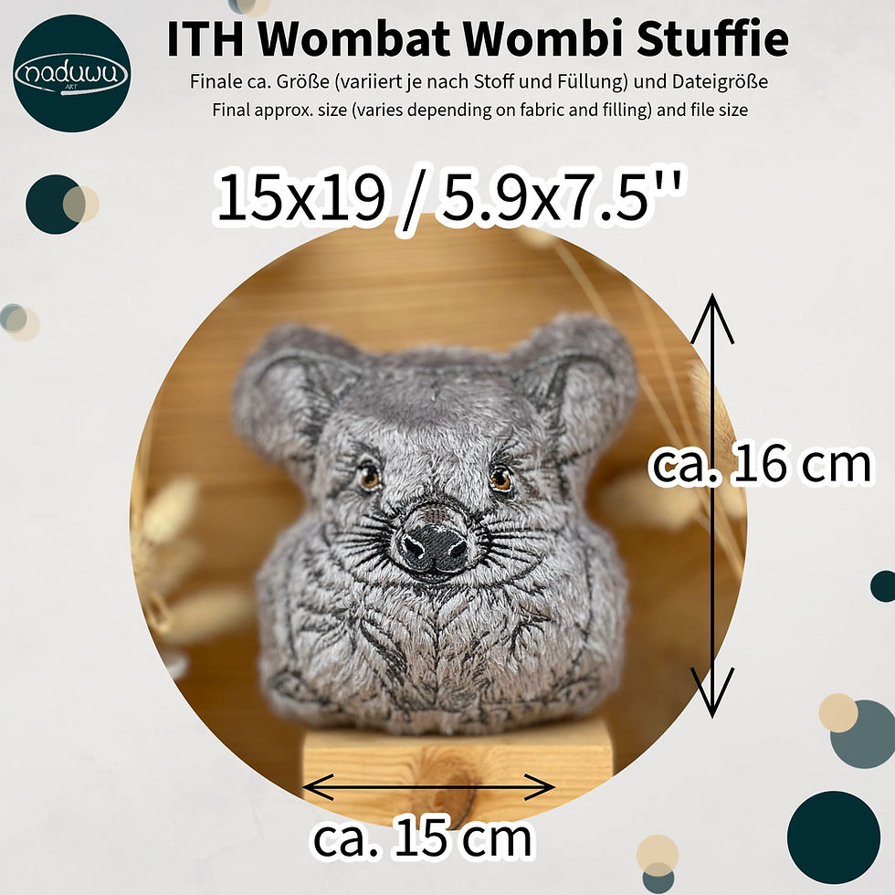 Miniaturbild: ITH Stickdatei Wombat Wombi Stuffie 15x19
