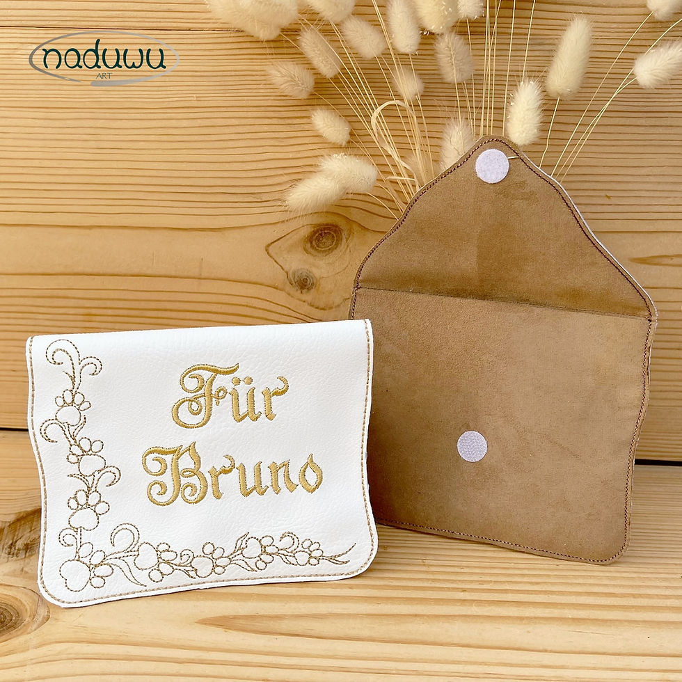 Miniaturbild: ITH Stickdatei Geschenkumschlag Pfote Set in 2 Größen und Geschenkanhänger 10x10