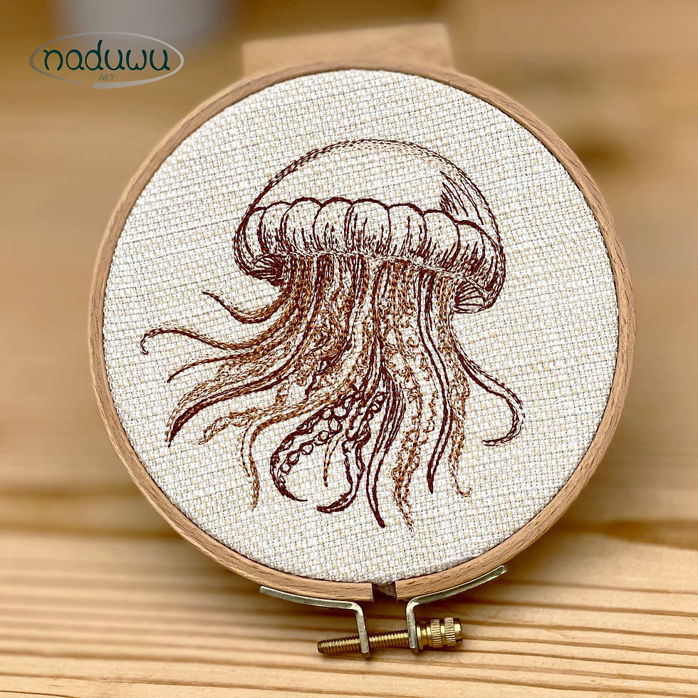 Miniaturbild: Stickdatei Qualle Scribble Set mit 9 Größen ab 10x10