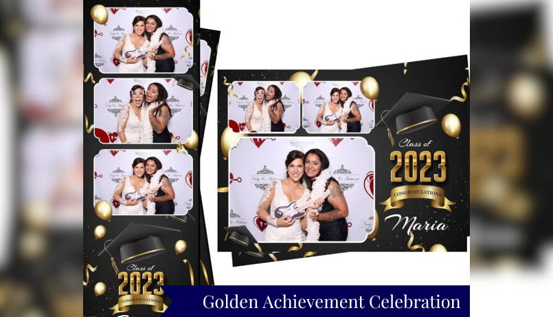 Golden Achievement Celebration Photo Booth Printable Template