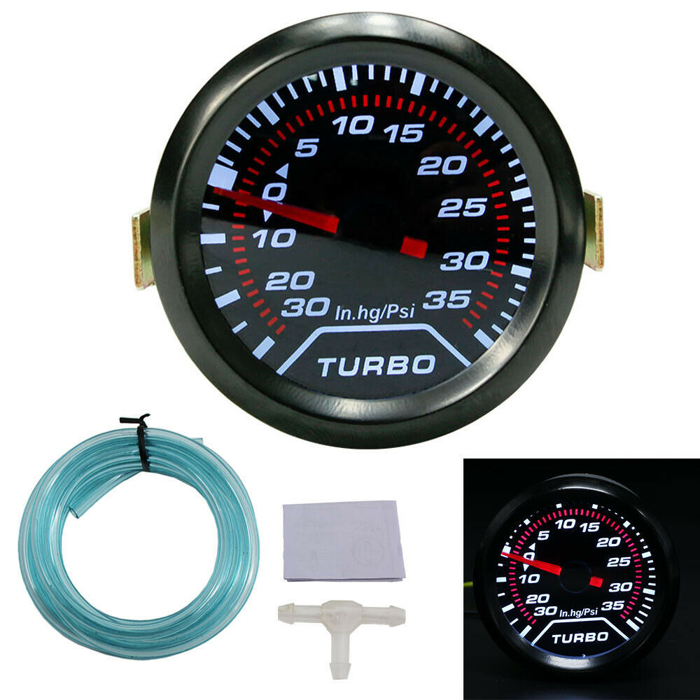 LED PSI Turbo Boost Gauge Pressure Vacuum Smoked 52mm