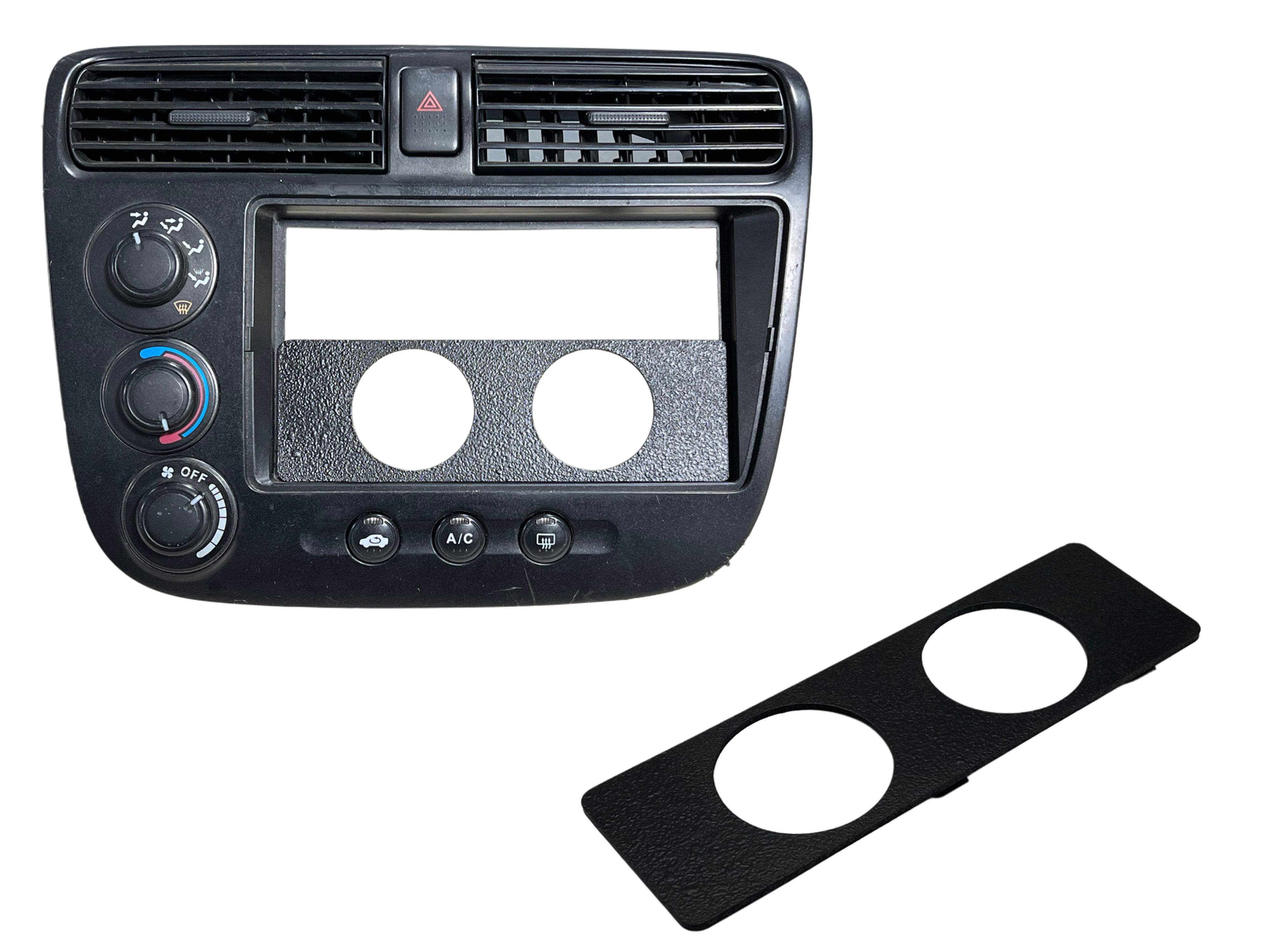 Universal Single DIN Dash Trim 52mm Dual Gauge Pod Mount - V2