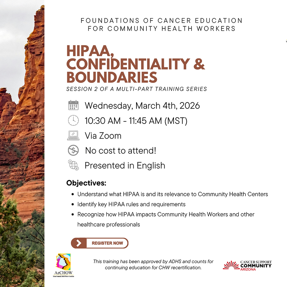 CHW, The Fundamentals Series: HIPAA, Confidentiality and Boundaries (Session II)