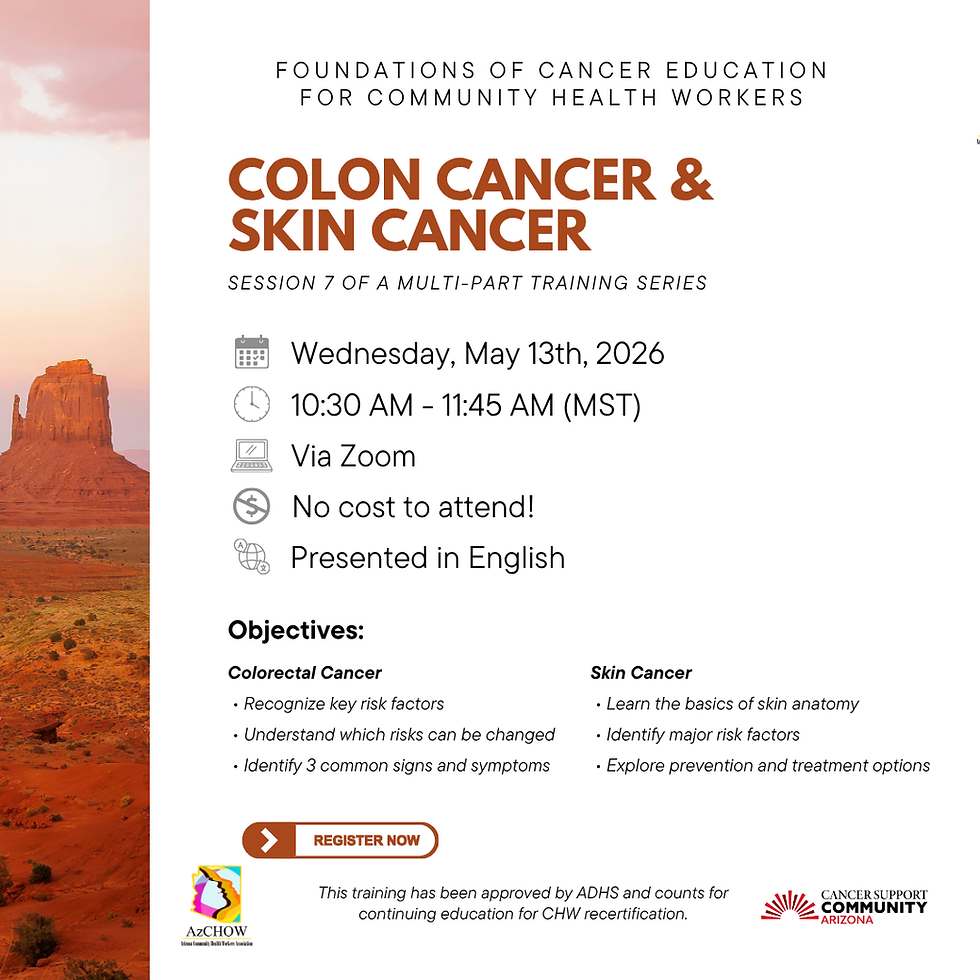 CHW, The Fundamentals Series: Colon Cancer and Skin Cancer