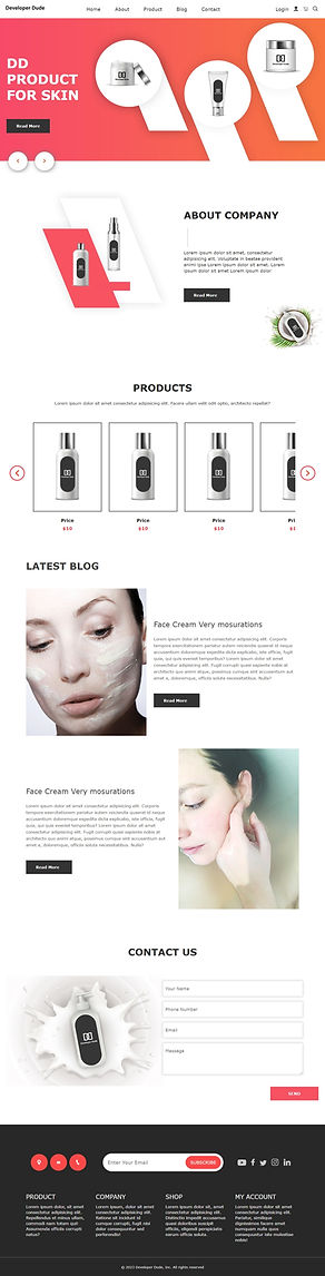 Skin Product - Ecommerce website | Developer Dude